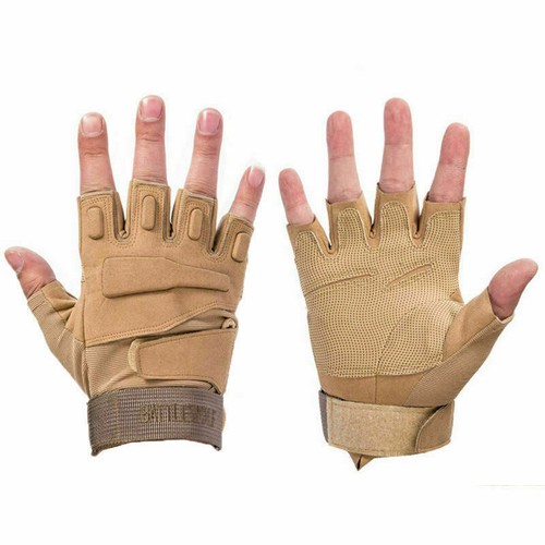 Taktische Halbfinger Handschuhe rutschfest Outdoor Sport Jagd Schießen fingerlos - Bild 22 von 24