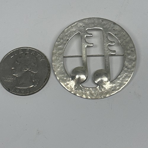 Leonore Doskow 925 Sterling Silber - Vintage Musik Noten runder Anhänger - Bild 2 von 6