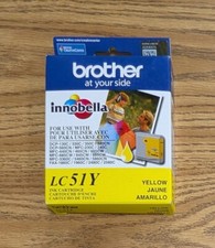 Genuine Brother LC51Y Yellow Ink Cartridge Sealed New Exp 03/2021