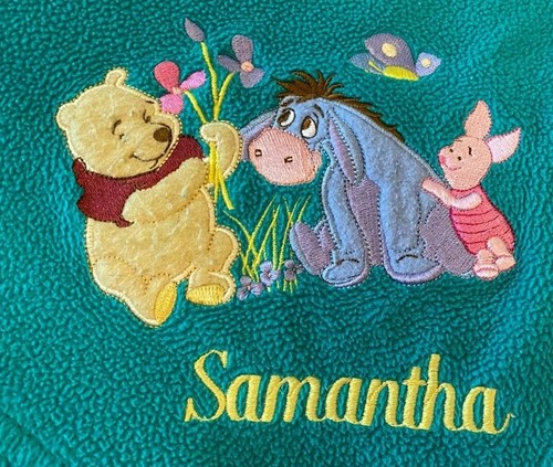 Disney Winnie the Pooh Samantha Girl Blanket Eeyore Piglet 58" x 50" Fleece