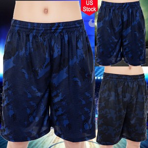 US-Men-039-s-Basketball-Extreme-Camo-Poly-Shorts-Gym-Run-Clothes-Black-Blue-Shorts