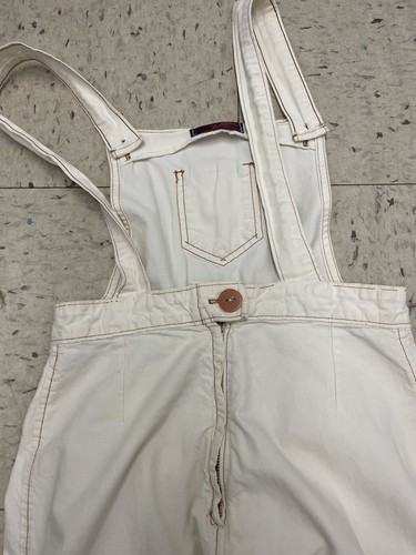 Vintage Landlubber Overalls Pants Wide Leg 1970s Cotton Off White 9 - Picture 11 of 15
