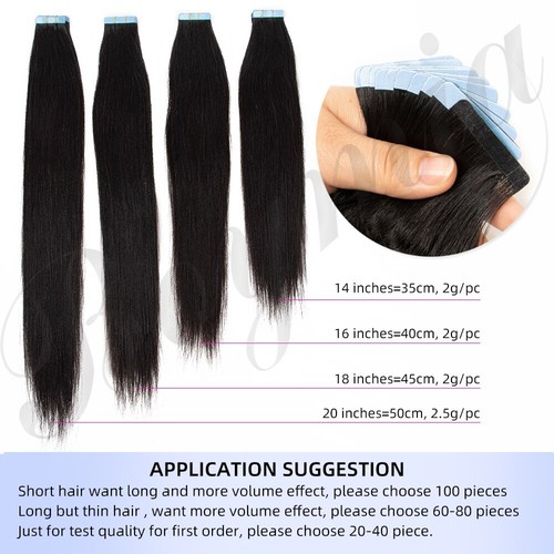 Light Straight Tape Human Hair Extensions Bundles Weft Invisible Hair Extensions - Picture 2 of 14