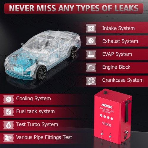 ANCEL S1000 Automotive EVAP Smoke Machine Diagnostic Tool Vacuum Leak Detection - Picture 4 of 7