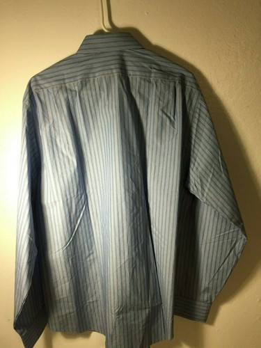ARROW Blue Classic Fit Mens Button Down Dress SHIRT Long Sleeves Size17-34/35 - Picture 3 of 5