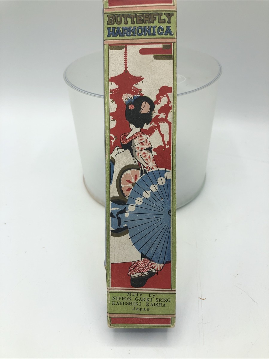 管楽器・吹奏楽器 TAICHIWoodstone New Vintage Antique Vintage Harmonica Butterfly Circa 1946 W/ Box Japan
