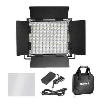 Neewer NL-660 Bi-color LED Video Light + Soft Box + Barndoor + Case + Charger