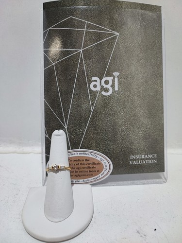18ct Gold Natural Diamond Round Baguette 0.38 ct Ring SI 2 AGI Valuation 3.3g L - Picture 3 of 9