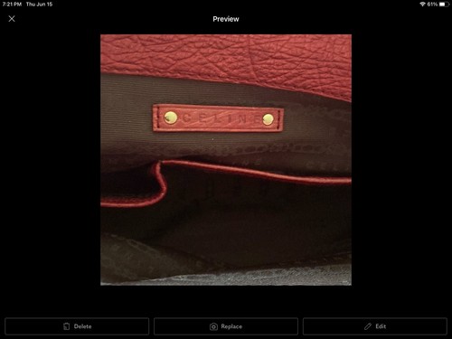 CELINE Boogie Antique rose & burgundy color medium 14x8x5 - Picture 12 of 16