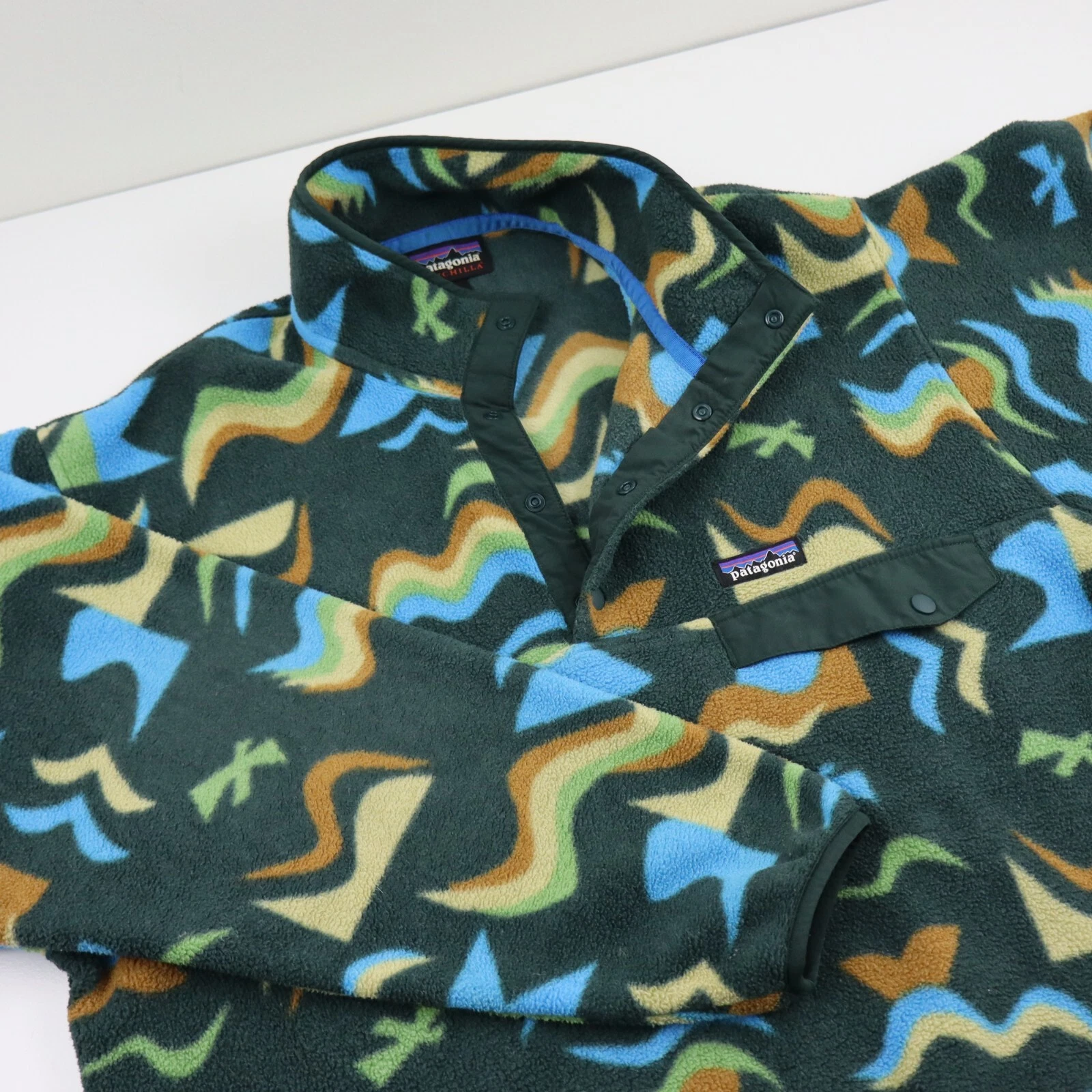 patagonia aztec tribal synchilla snap-t fleece pullover coat jacket