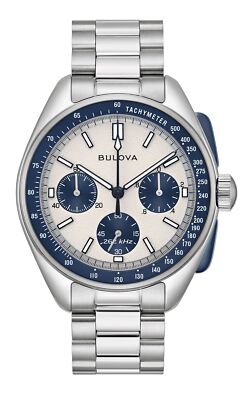 BULOVA 98K112 Herrenuhr Edelstahl Lunar Pilot + Ersatzband Silber