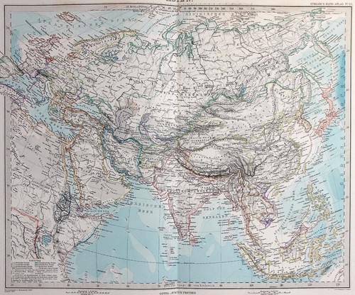 Original antique map ASIA, 'ASIEN' INDIA, ARABIA, CHINA, MALAYSIA, Stieler, 1891 - Picture 2 of 4