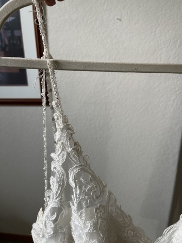 Jasmine V-neck Crepe & Lace Wedding Dress With Beaded Halter Strap. NWT. Size 12 - Picture 17 of 21