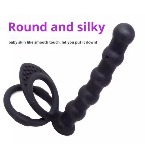 -Männliche und weibliche Silikon Analdilatation Shared Posterior Anal Plug Double Beads - Bild 12 von 13