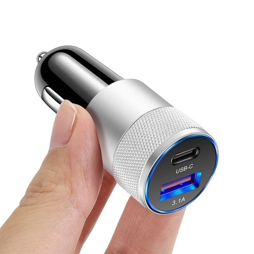 2xType C Car Charger Adapter 3.1A USB PD Type-C Quick Charging Cigarette Lighter - Picture 10 of 10