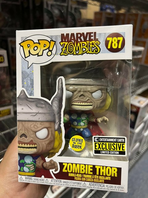 Funko Pop Marvel Zombie Thor GITD Entertainment Earth Bobble-Head Collectible CQ11108 Funko Pop Marvel Zombie Thor GITD Entertainment Earth Bobble-Head Collectible CQ11108
