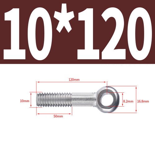 M5-M24 Eye Bolts Threaded Rings 304 Stainless Catenary Wire Hanging Eyelet Screw - Picture 62 of 148