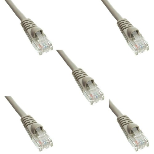 Pack of 5 Cables Snagless 150 Foot Cat5e Gray Ethernet Network Patch Cable - Picture 1 of 5