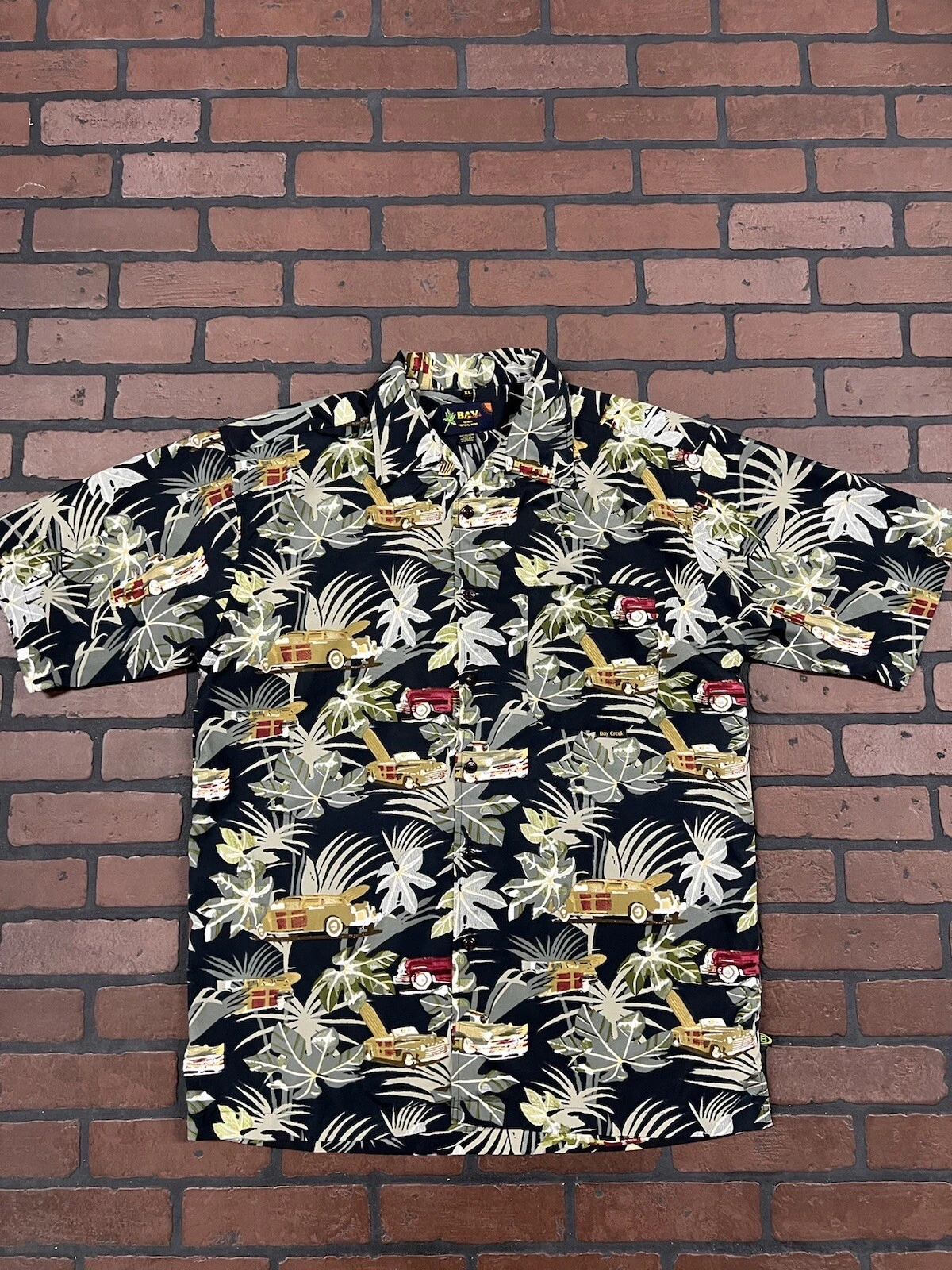 Bay Creek Hawaiian Shirt Surfer Tropical Cruise Wear Shirt Men’s XL