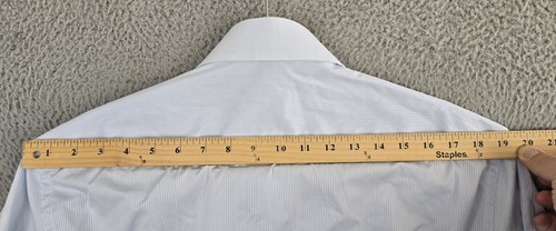 Stefano Ricci Dress Shirt Icy Blue Textured Self Stripe French Cuffs Size 41/16 - Picture 19 of 23