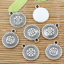 10pcs Tibetan silver plated sun round charm pendants EF1364
