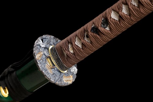 Green Saya Katana 1095 Steel Battle Ready Japanese Samurai Full Tang Sharp Sword - Picture 3 of 12