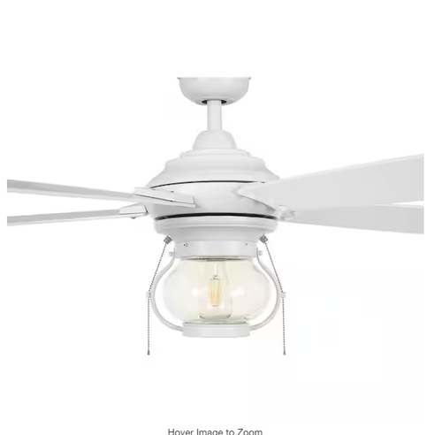 Home Decorators Raina 52" LED Matte White Ceiling Fan w/ Light AM595-MWH - Picture 2 of 3