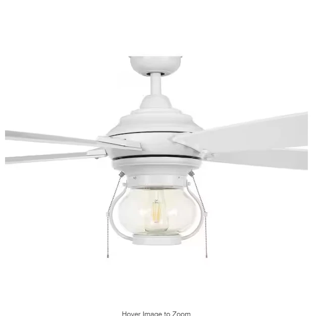 Home Decorators Raina 52" LED Matte White Ceiling Fan w/ Light AM595-MWH - Image 2 of 3
