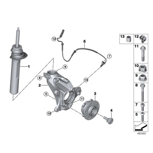 2 New Front Shock Absorber Set LH RH For 2015-2019 BMW X1 F49 31316861685/86 - Picture 3 of 3