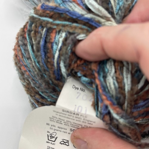8 Sirdar Harlequin Chenille Variegated Blue Browns Yarn Skeins 86 Yards Each - Picture 6 of 6