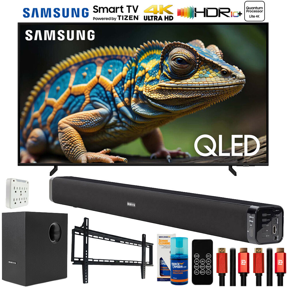 Samsung QN65Q60D 65 QLED 4K Smart TV (2024) с комплектацией для домашнего кинотеатра Deco Gear