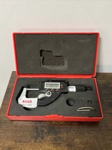 SPI 10-800-1 Electronic Outside Micrometer 0-1" Carbide Tipped Measuring w/Box