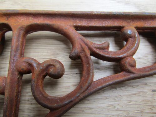 SOLID OAK WOOD HANDMADE SHELVES rustic wooden Shelf cast iron shelf brackets - Picture 2 of 7