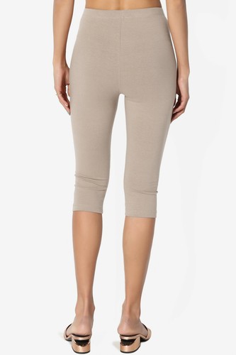 Women's Essential Basic Cotton Spandex Stretch Below Knee Capri Leggings S~3X - Picture 106 of 158