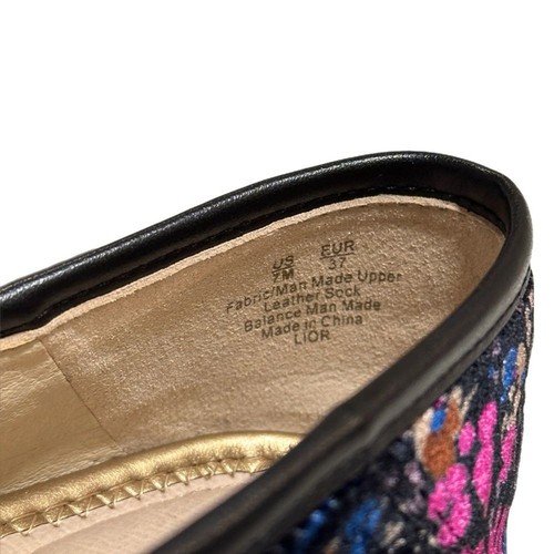 Sam Edelman Lior Black Multi Floral Print Velvet Loafers Size 7 - Picture 6 of 8
