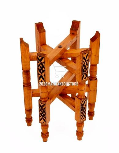 Vassoio tradizionale marocchino top legno intagliato rotondo***NUOVO*** - Foto 9 di 30