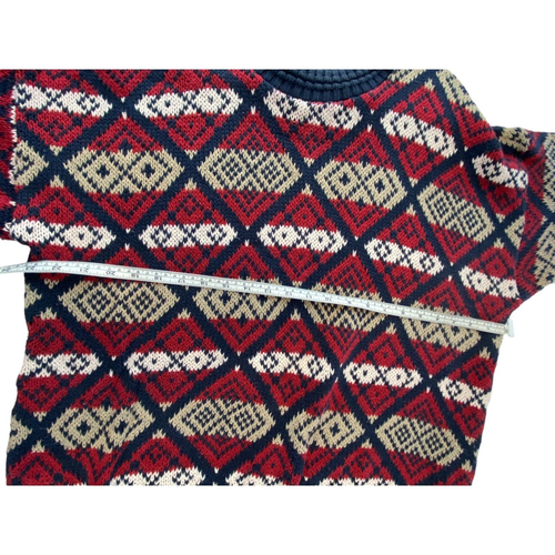 Vintage Lake Harmony Rowing Club Sweater Mens XL Multicolored Argyle Grandpa Top - Picture 7 of 8