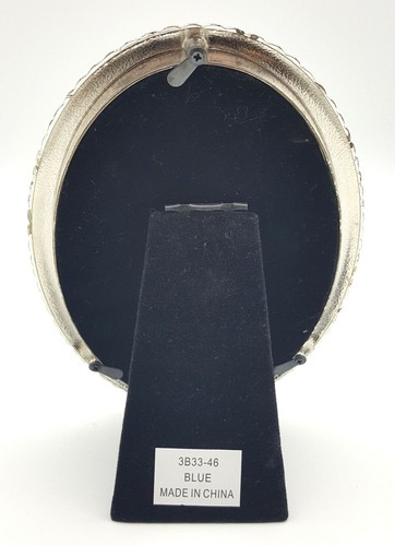 Belle Maison Oval Bilderrahmen Kristalle Blau Emaille Silber Metall 7" T - Bild 5 von 8