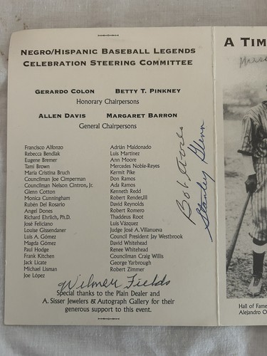 Negro League Wilmer Fields, Bobby Avila, Vic Power, Stanley Glenn Auto Signed - Picture 2 of 7