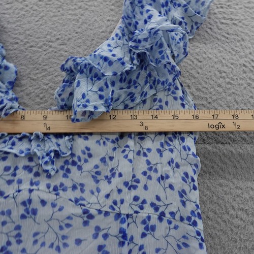 Neu mit Etikett Anthropologie Sachin Babi Ivy Chiffon-Maxikleid mit Rüschenausschnitt 12 blau Damen - Bild 7 von 17