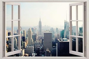 3D NEW YORK Window View Removable Wall Sticker Art Mural Wall Decal Home Decor