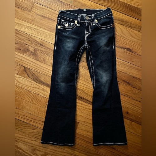 True Religion Vintage Y2K Girls Low-Rise Bootcut Dark Blue Jeans - Picture 3 of 8
