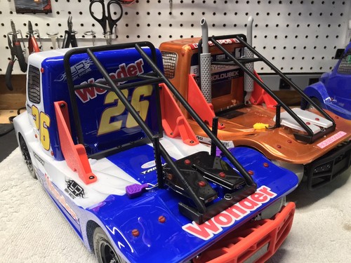 Tamiya TT01 Euro Truck Racing Buggyra, Team Hahn & Team Reinert Bodies ROLLCAGE!
