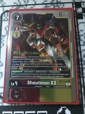 Shoutmon X3 Bt11-012 PRE-RELEASE FOIL M/NM Digimon Card Game