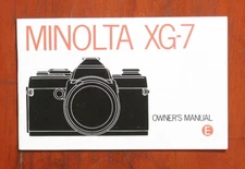 MINOLTA XG-7 INSTRUCTION BOOK/117044