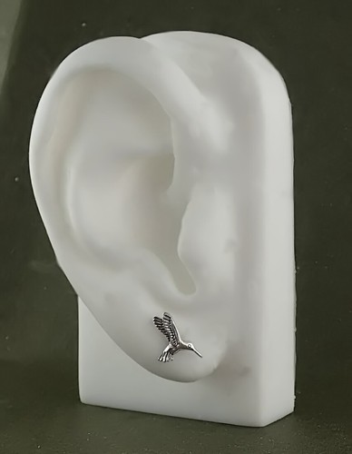 Hummingbird Earrings Sterling Silver Tiny Mini Posts Studs Bird Garden - Picture 2 of 4