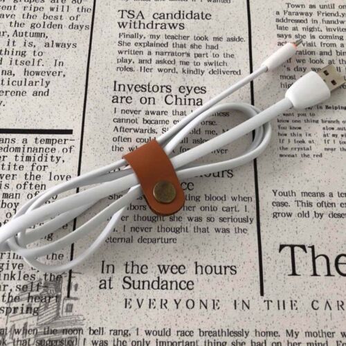10Pcs/Pack Storage Cord Keeper PU Leather Cable Management  Digital Cable - Picture 1 of 12