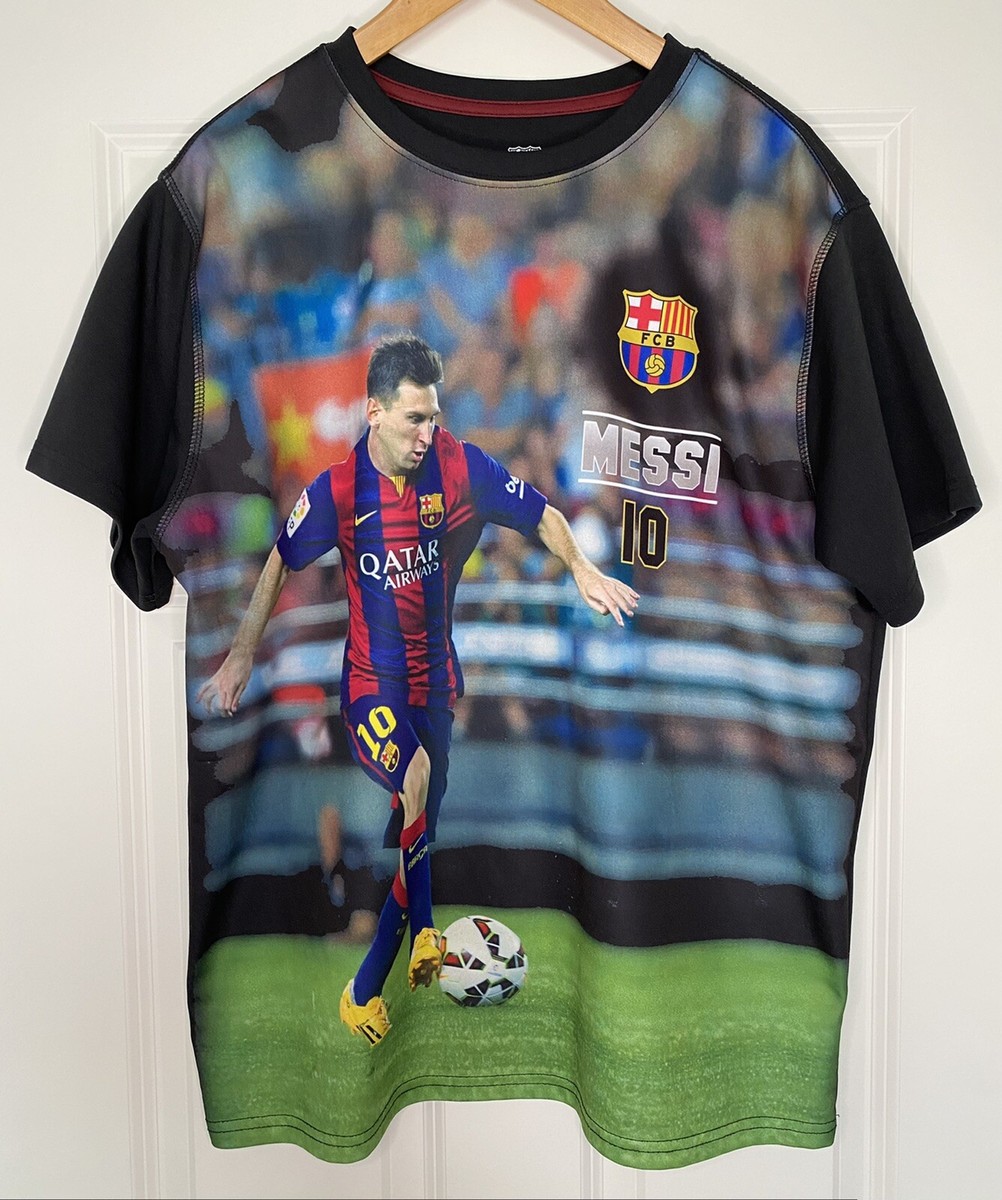 Tシャツ MESSI 10 ★ FC Barcelona Lionel Messi FC Barcelona Photograph T-Shirt #10 Short