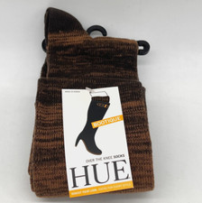 HUE Brown Ribbed Ombre Over The Knee Socks One Size U17109 One Pair