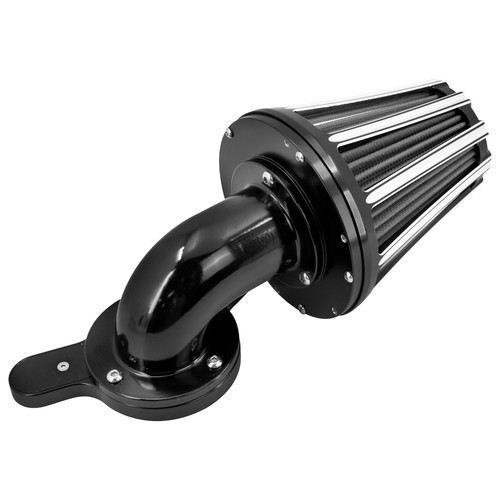 Cone Black Air Cleaner Filter Gray Intake For Harley Touring Dyna Softail 00-15 - Picture 10 of 16